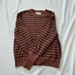 Brown Stripe Long Sleeve Free Assembly Stripe Long Sleeve Size SMALL